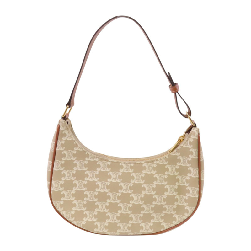 CELINE Trionphe塗層帆布Aca Medium Bag金扣肩背袋-0