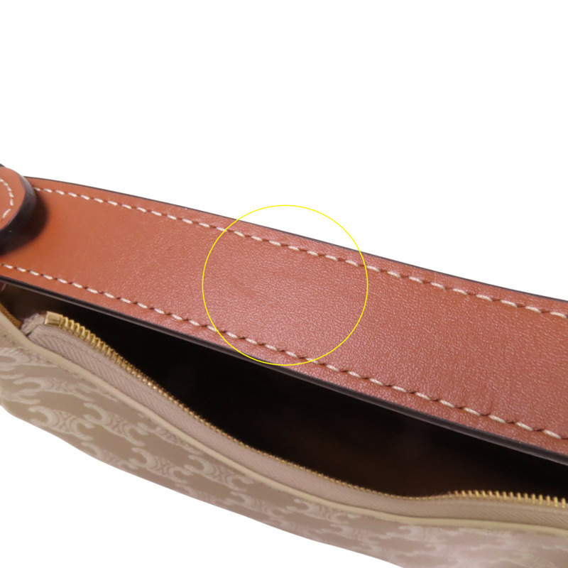 CELINE Trionphe塗層帆布Aca Medium Bag金扣肩背袋-13