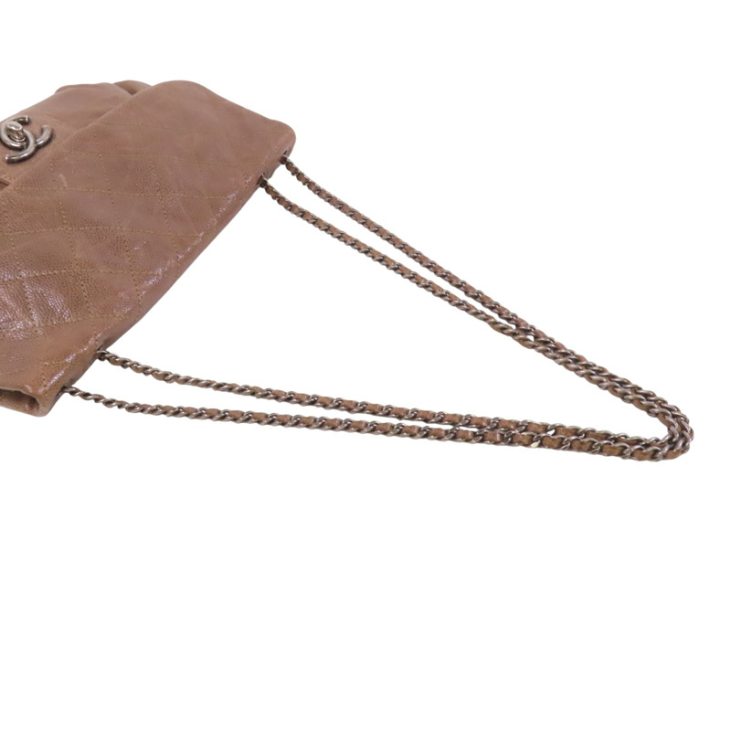 CHANEL 牛皮皮革Chain Shoulder Bag銀扣鏈帶肩背袋-7