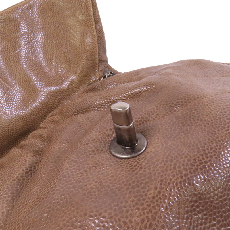 CHANEL 牛皮皮革Chain Shoulder Bag銀扣鏈帶肩背袋-15