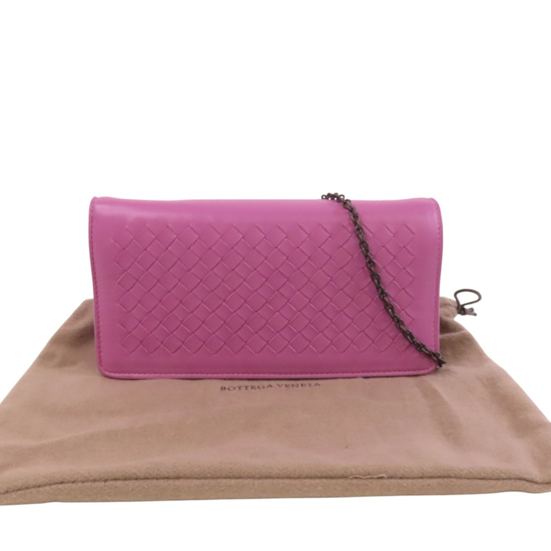 BOTTEGA VENETA 織紋皮革Chain Shoulder鏈帶肩背袋-9