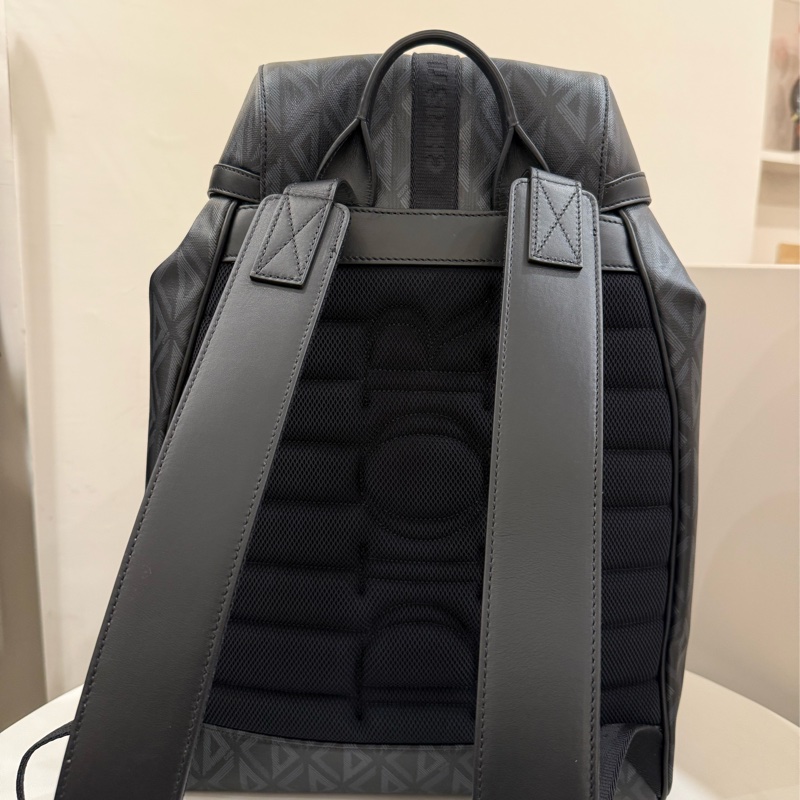 (近新美品）DIOR後背 迪奧 Diamond Hit the Road 黑灰色 花紋-1