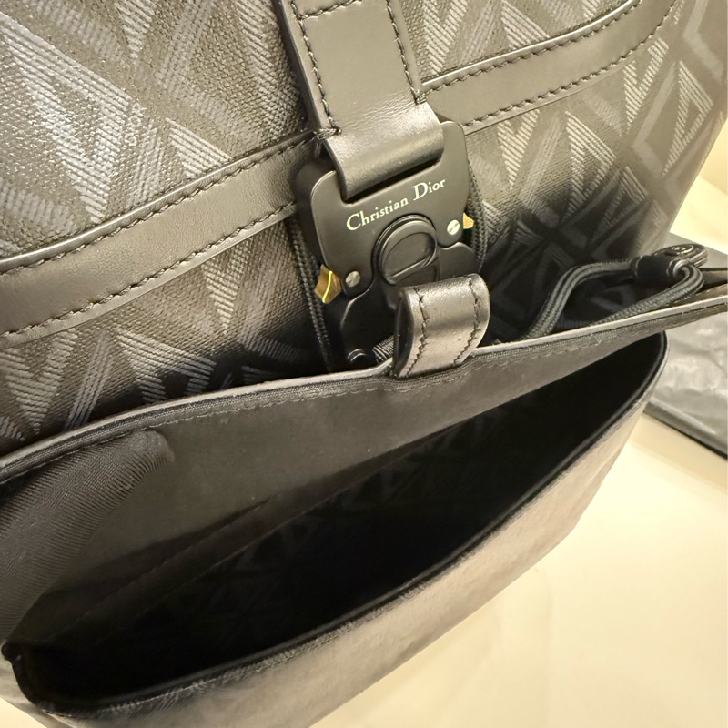 (近新美品）DIOR後背 迪奧 Diamond Hit the Road 黑灰色 花紋-7