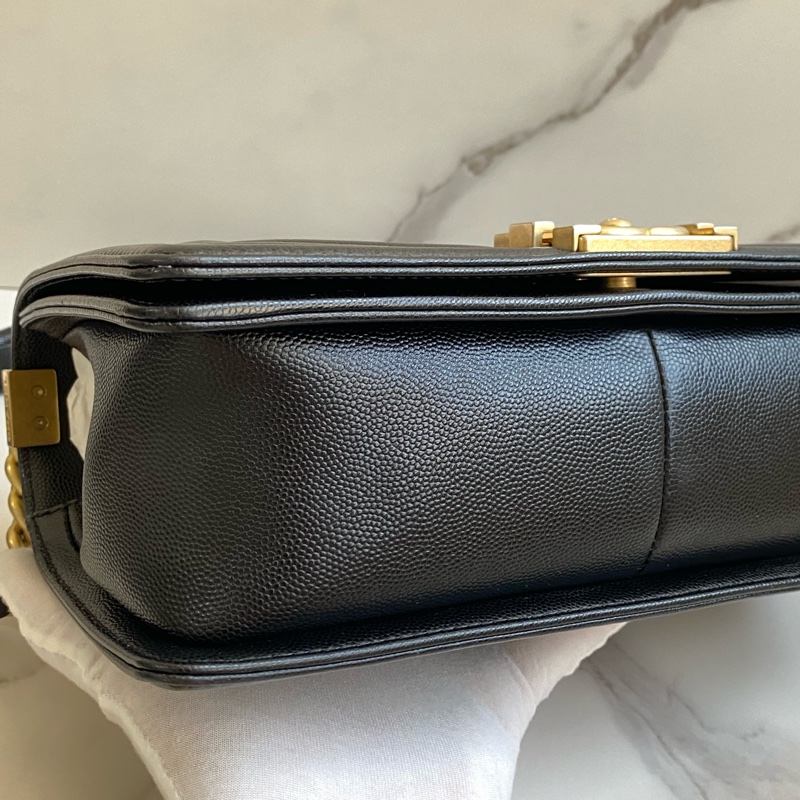 (客訂保留) CHANEL Boy25 黑金荔枝皮 🈶正本購證➕發票-11