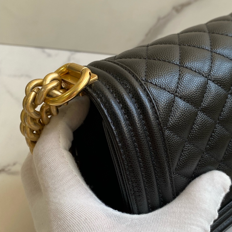 (客訂保留) CHANEL Boy25 黑金荔枝皮 🈶正本購證➕發票-14