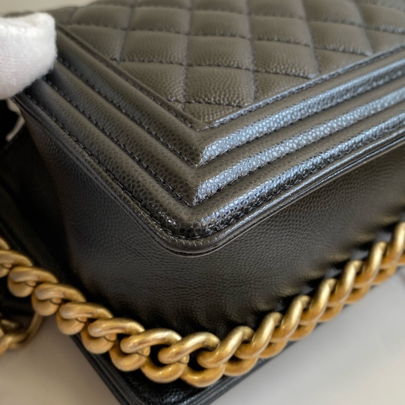 (客訂保留) CHANEL Boy25 黑金荔枝皮 🈶正本購證➕發票-19