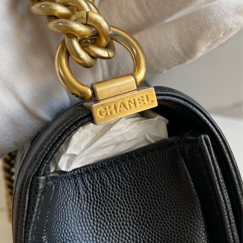 (客訂保留) CHANEL Boy25 黑金荔枝皮 🈶正本購證➕發票-22