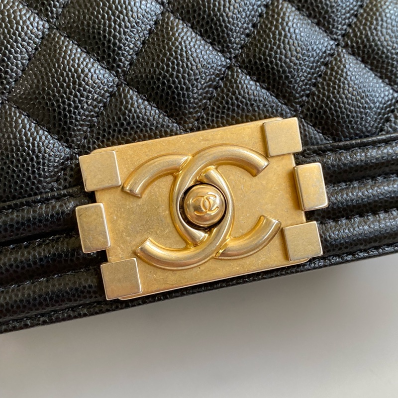 (客訂保留) CHANEL Boy25 黑金荔枝皮 🈶正本購證➕發票-23