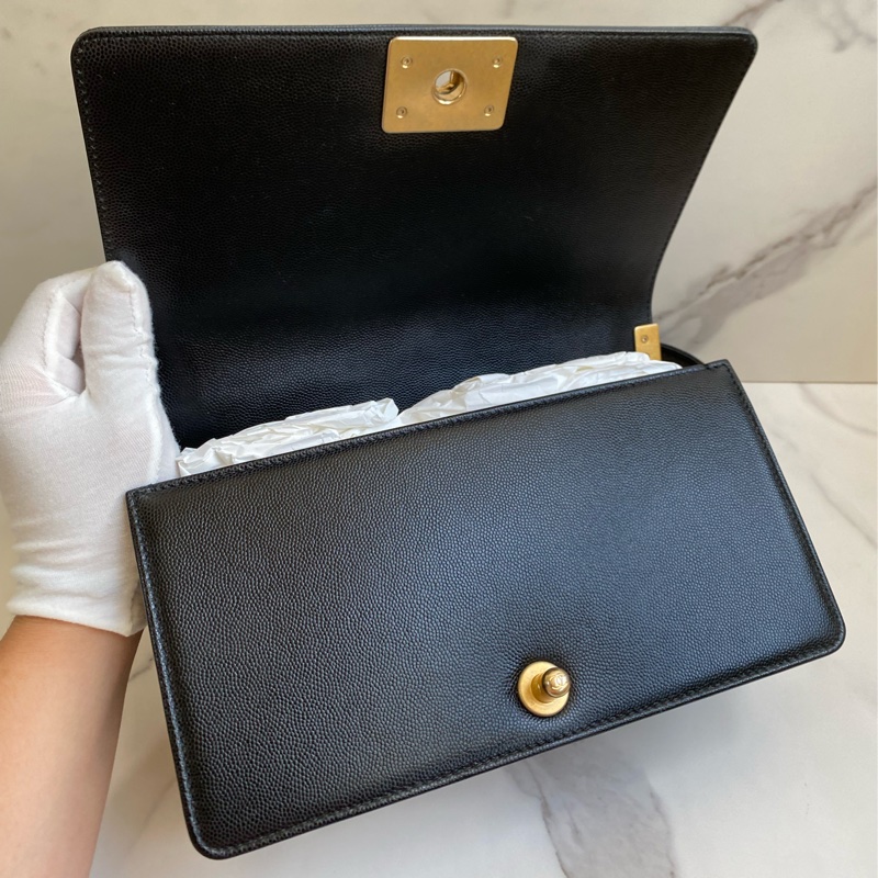 (客訂保留) CHANEL Boy25 黑金荔枝皮 🈶正本購證➕發票-24