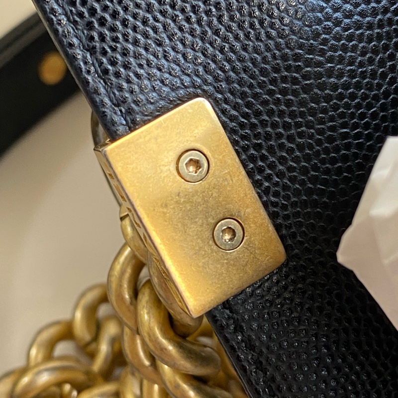 (客訂保留) CHANEL Boy25 黑金荔枝皮 🈶正本購證➕發票-29