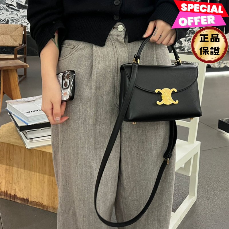 🎉新品好折扣✨Celine 118113 Teen Nino 小牛皮包 黑色-0