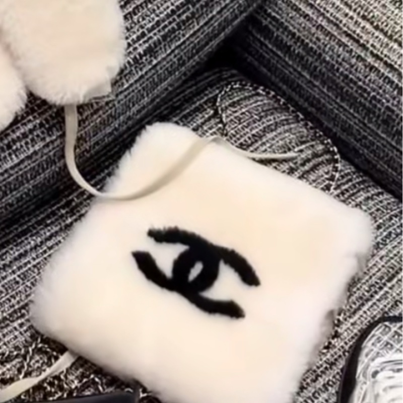 Chanel香奈兒25N滑雪系列毛毛手套套-0