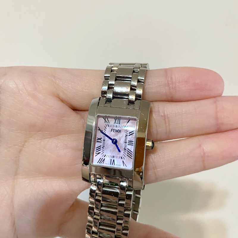Fendi 日本 古董女錶 罕見粉色母貝底 保存良好-0
