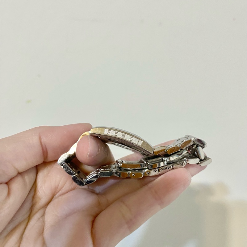 Fendi 日本 古董女錶 罕見粉色母貝底 保存良好-3