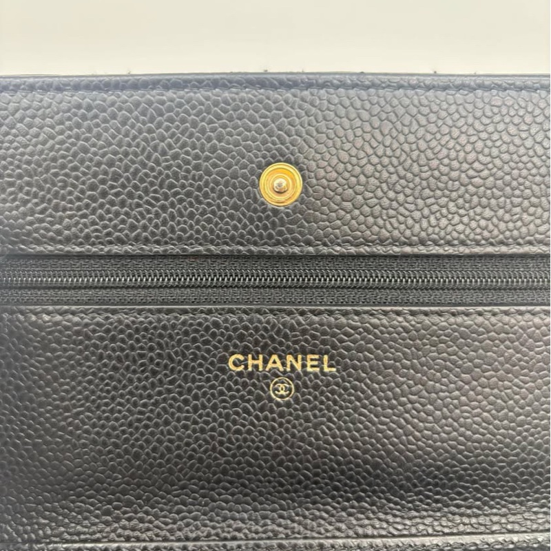 Chanel WOC 黑金 荔枝牛皮-3