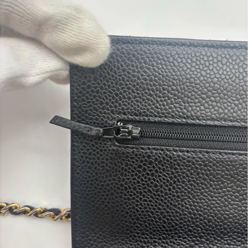 Chanel WOC 黑金 荔枝牛皮-4