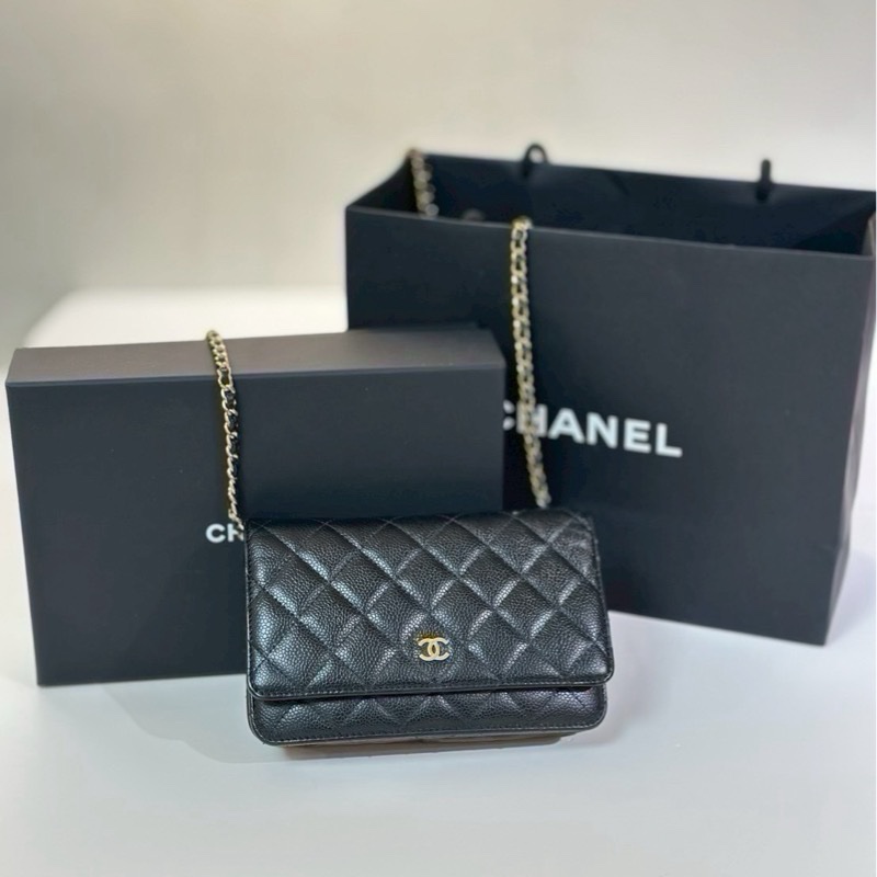 Chanel WOC 黑金 荔枝牛皮-0