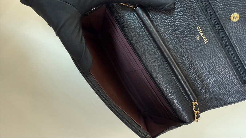 Chanel WOC 黑金 荔枝牛皮-7