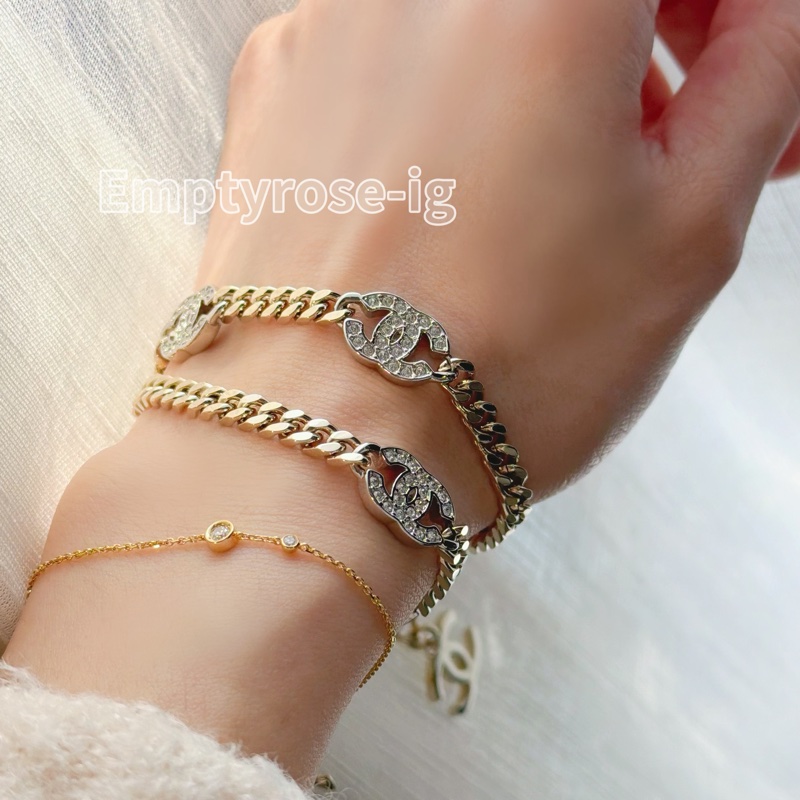 Chanel 香奈兒五花水鑽項鍊-頸鏈淡金雙C mark®️-3