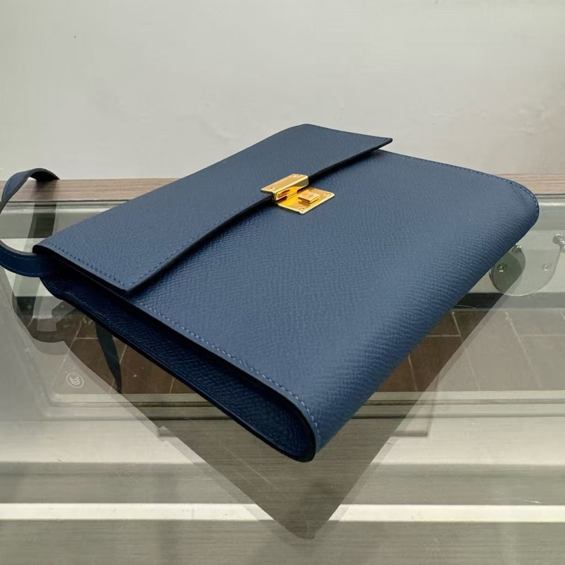 🌈Hermes💙Clic 16💙寶石藍色金扣🌟99.8新閑置🌈Epsom皮🌟愛馬仕🌟-5