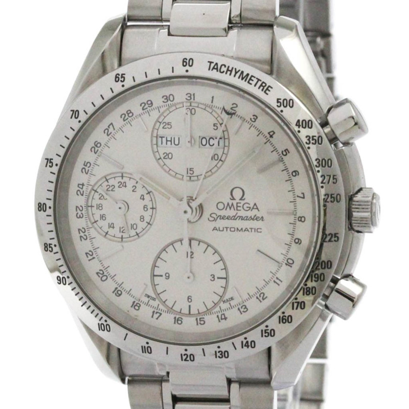 歐米茄超霸三日期精鋼自動腕錶 3521.30 拋光-0