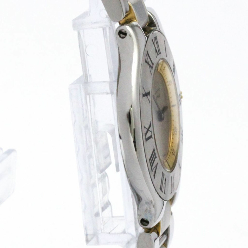 卡地亞 Must 21 鍍金鋼石英女士手錶 W10074R6 拋光-8