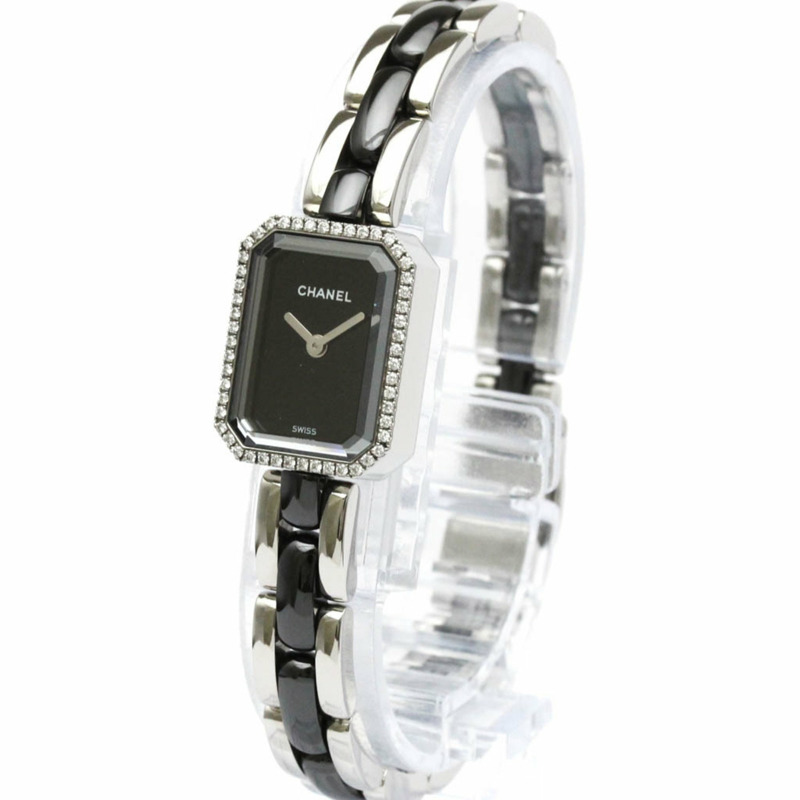 香奈兒 Premiere 鑽石陶瓷鋼石英腕錶 H2163-1