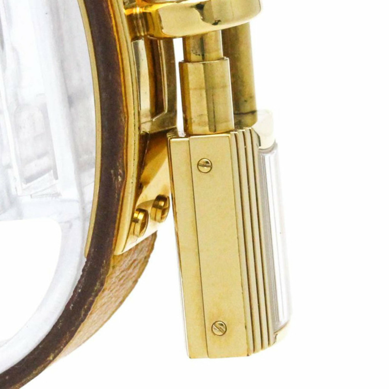 愛馬仕凱莉腕錶鍍金皮革石英女士腕錶-8