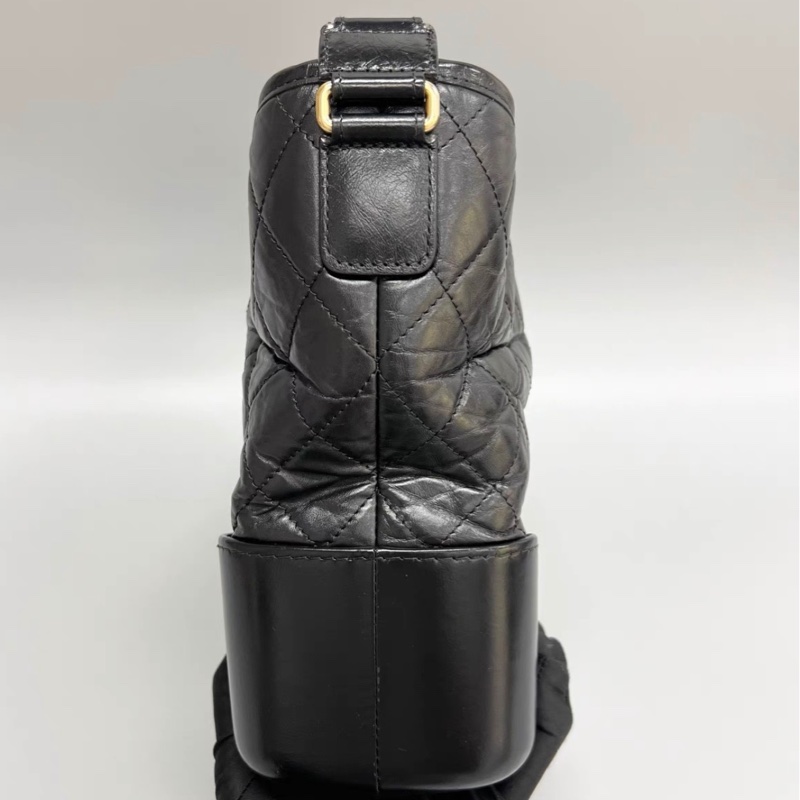 97新 Chanel/香奈兒 黑色菱格紋中號流浪包 單肩斜挎包 尺寸：28cm*24cm 27開有卡-4