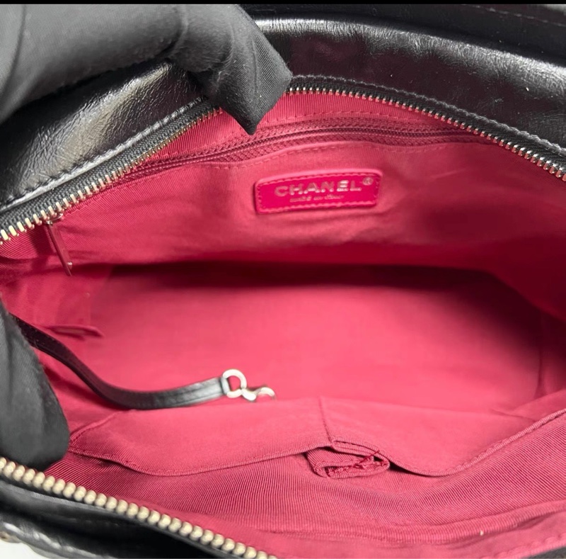 97新 Chanel/香奈兒 黑色菱格紋中號流浪包 單肩斜挎包 尺寸：28cm*24cm 27開有卡-7