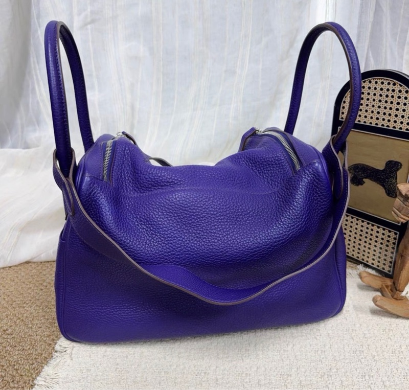 Hermes 愛馬仕Lindy34鳶尾紫金扣TC皮，框O刻-1