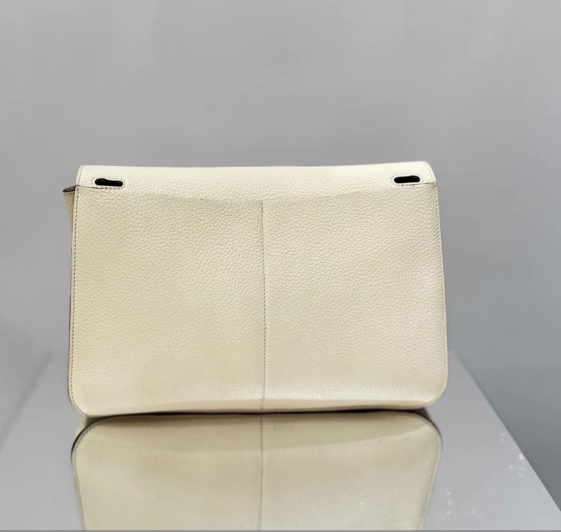 【95新】HERMES/愛馬仕 HALZAN31 手提包 NATA奶油白內拼餅乾色TC皮 銀扣 Z刻 。-7