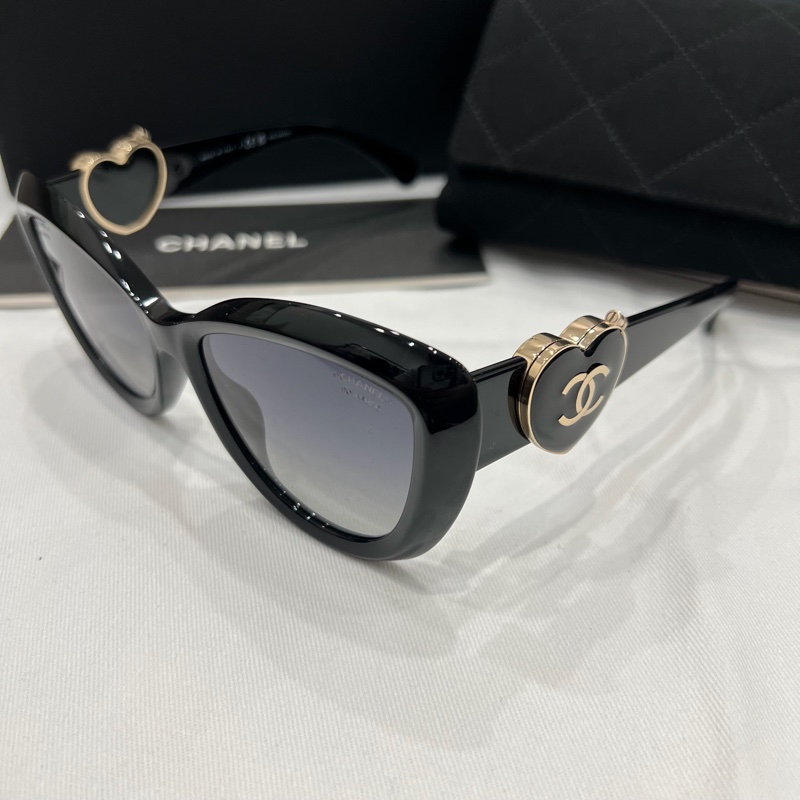 Chanel 香奈兒 大框貓眼 大愛心 墨鏡-4