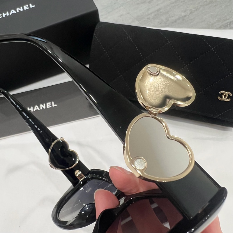 Chanel 香奈兒 大框貓眼 大愛心 墨鏡-14