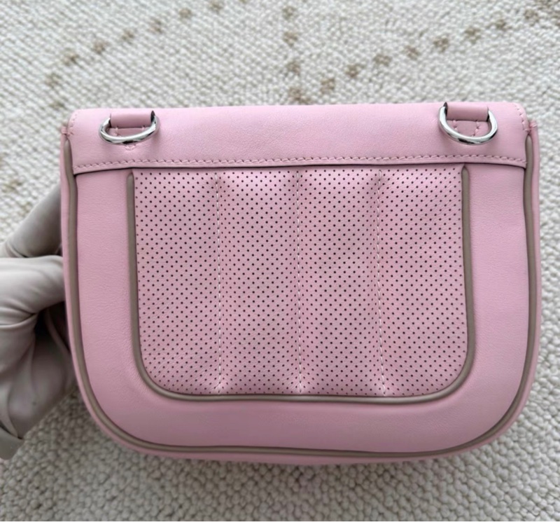 愛馬仕 beiline mini櫻花粉銀扣swift 皮 R刻閒置 附件:塵袋-2
