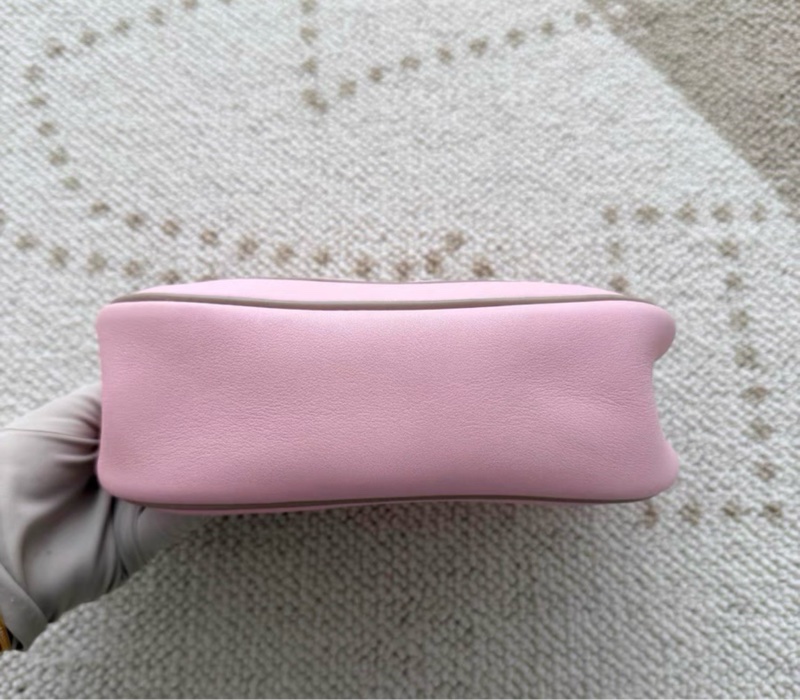 愛馬仕 beiline mini櫻花粉銀扣swift 皮 R刻閒置 附件:塵袋-3