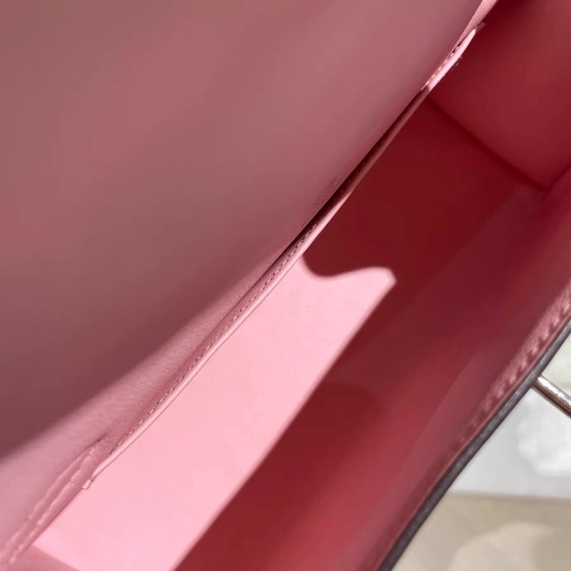 Hermes愛馬仕 mini kelly 一代 櫻花粉銀扣Swift皮 kelly pochette-3