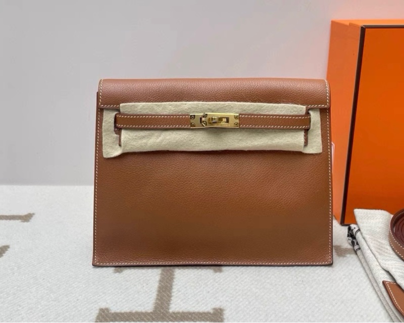 愛馬仕 Hermes kelly danse 金棕 金扣 Y刻 配件 全套少票-0