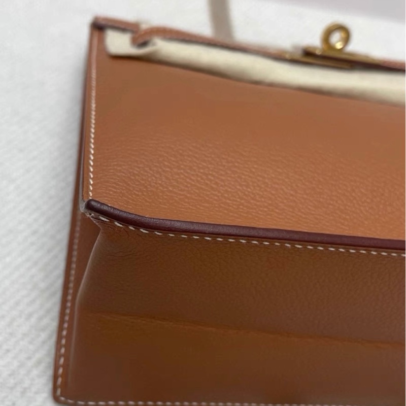 愛馬仕 Hermes kelly danse 金棕 金扣 Y刻 配件 全套少票-4