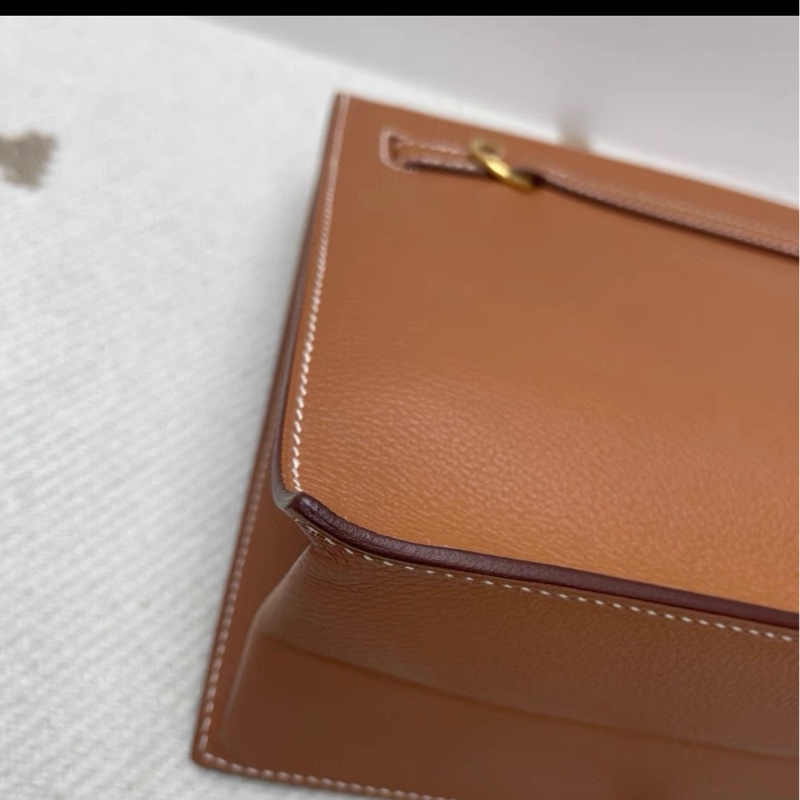 愛馬仕 Hermes kelly danse 金棕 金扣 Y刻 配件 全套少票-6