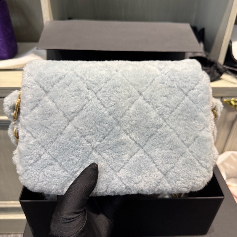 99新24KChanel香奈兒24k毛絨腋下包hobo-3