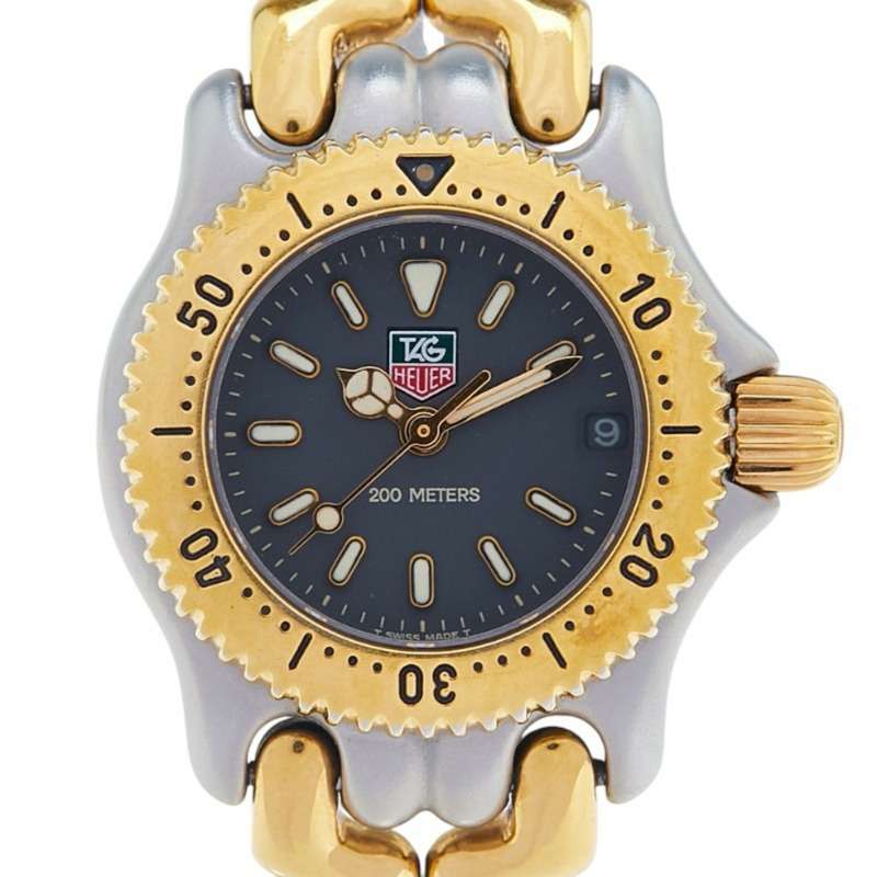 泰格豪雅 Sel 手錶 S95.208M 石英 灰色錶盤 不鏽鋼 鍍層 女士腕錶 HEUER-0