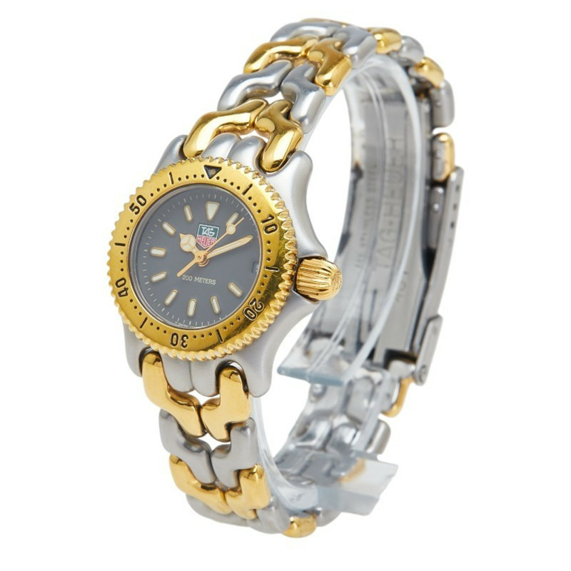 泰格豪雅 Sel 手錶 S95.208M 石英 灰色錶盤 不鏽鋼 鍍層 女士腕錶 HEUER-1