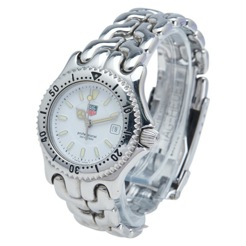 泰格豪雅 Cell 手錶 WG1310-2 石英 白色錶盤 不鏽鋼 女士腕錶 HEUER-1