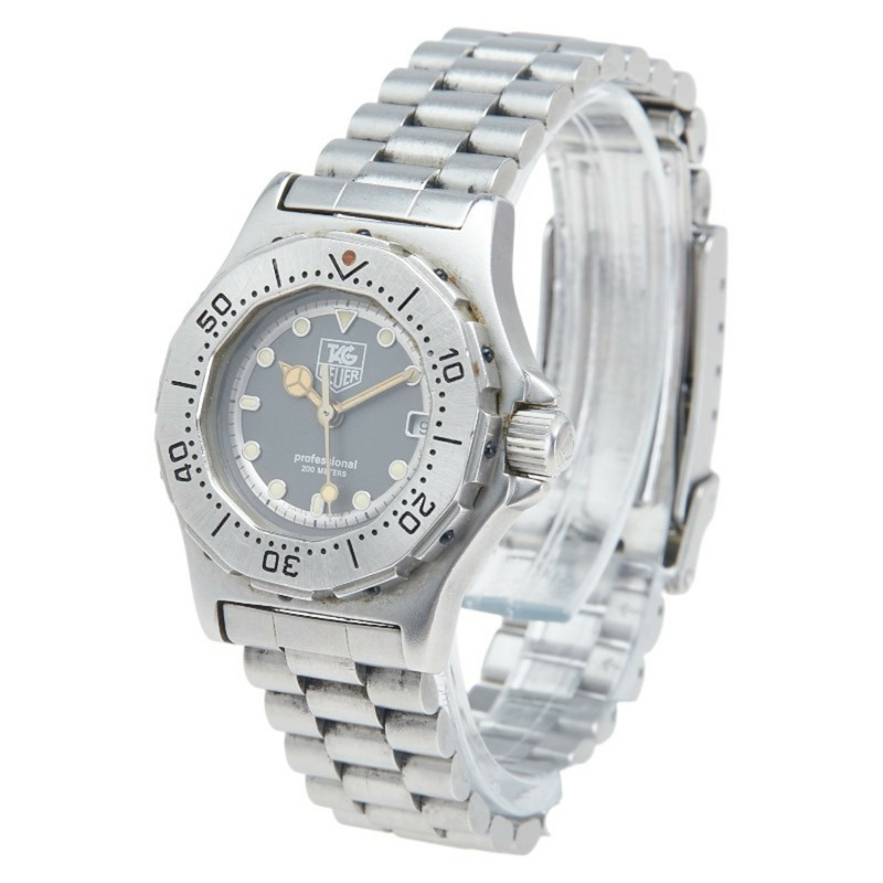 泰格豪雅 3000 系列專業 200 腕錶 932.208 石英灰色錶盤不鏽鋼女錶 HEUER-1