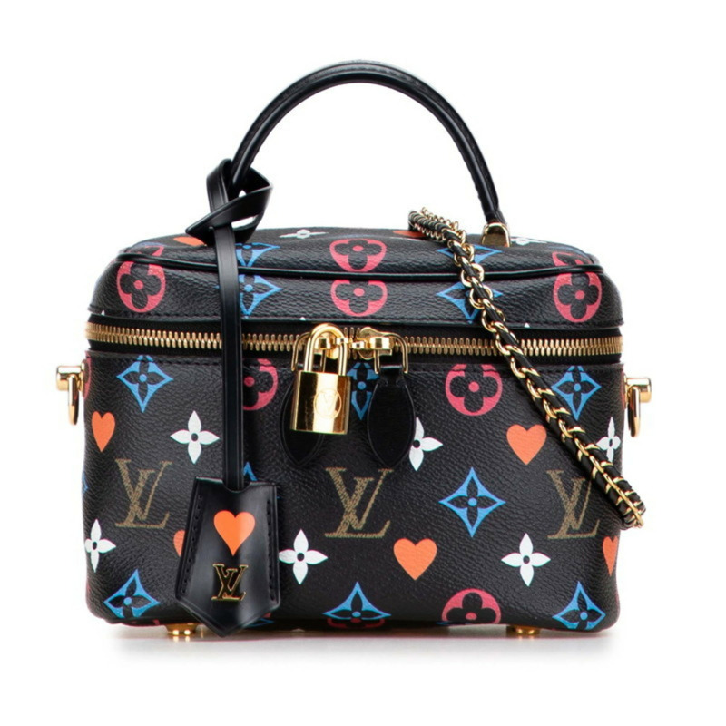 Louis Vuitton Monogram Game On Vanity PM 包/肩背包，兩用，M57482，黑色，黑色，多色皮革，女款，LOUIS VUITTON-0