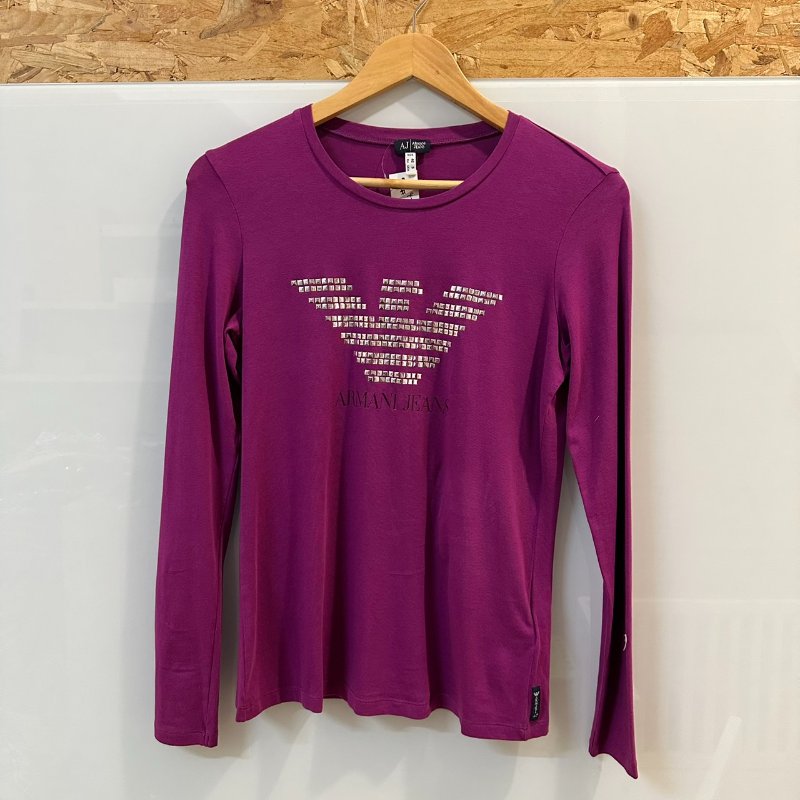 【美收精品】ARMANI 紫色長袖上衣 4-198【隔月月中將轉賣至日本 上架期限30天】-0