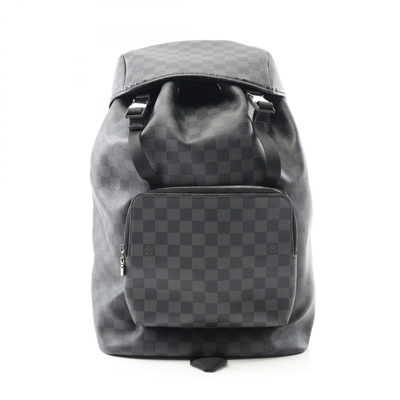 LOUIS VUITTON Zack Rucksack 背包 N40005 Damier 石墨帆布 黑色 二手 LV-0