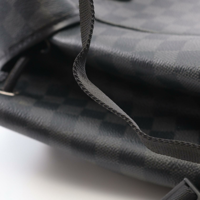 LOUIS VUITTON Zack Rucksack 背包 N40005 Damier 石墨帆布 黑色 二手 LV-8
