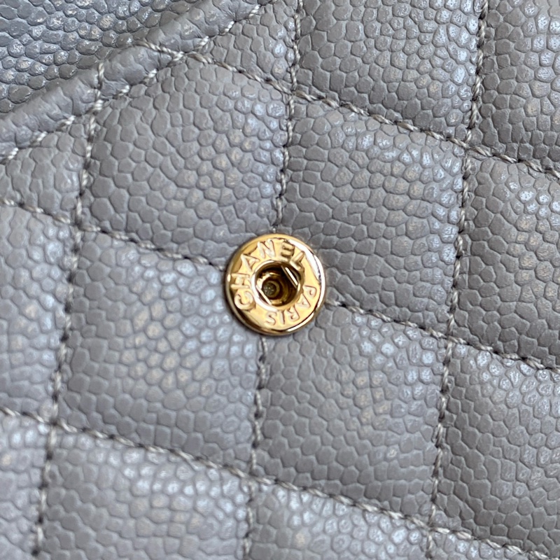 全新離櫃品CHANEL 小香三折夾 迷霧紫灰 台灣購證➕發票-18